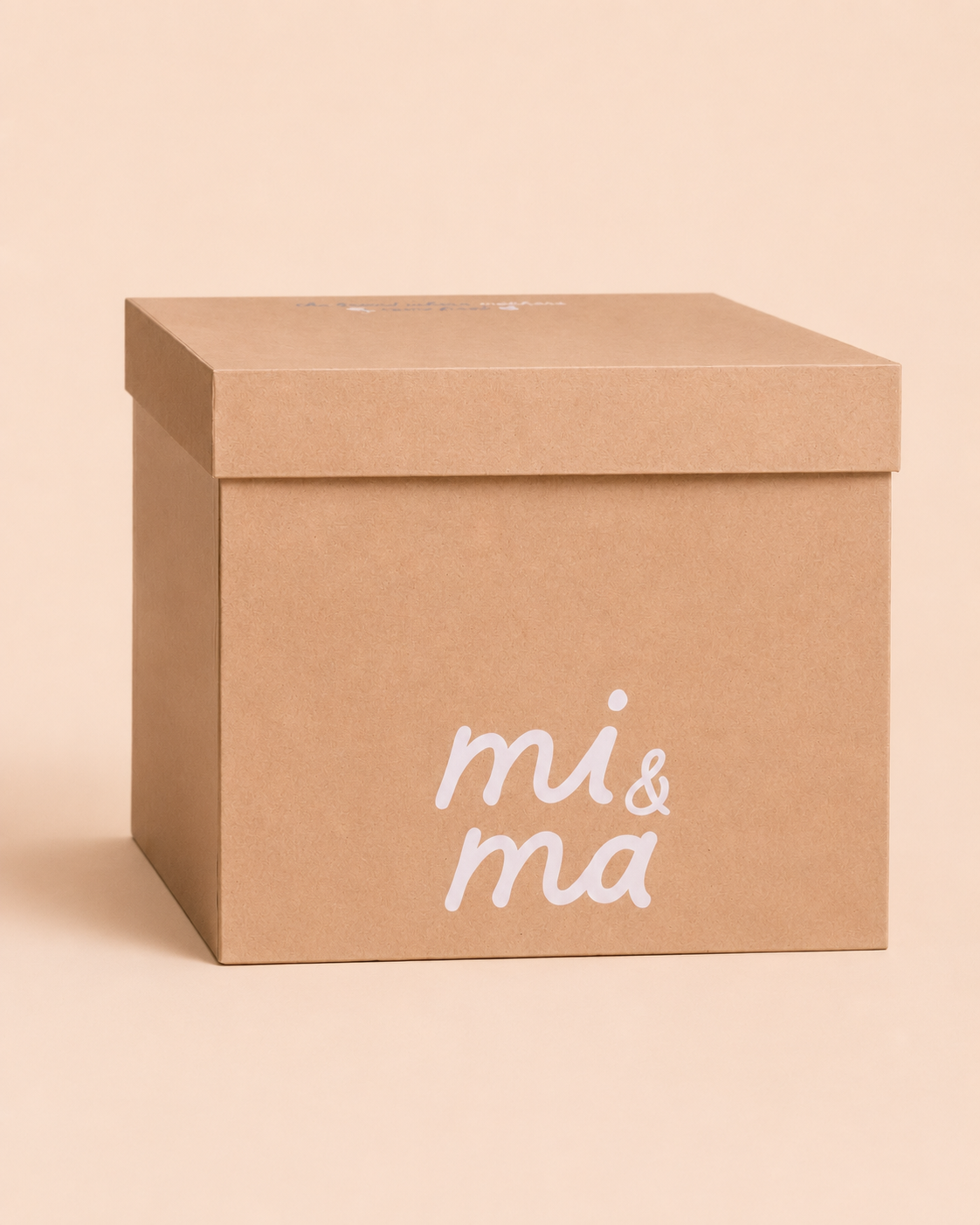 The 3 Day Hospital Stay Kit gift box, kraft box with mi&ma logo